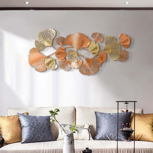 Metal Wall Art Gold Leaf Decor in Glam Style Main Product Image