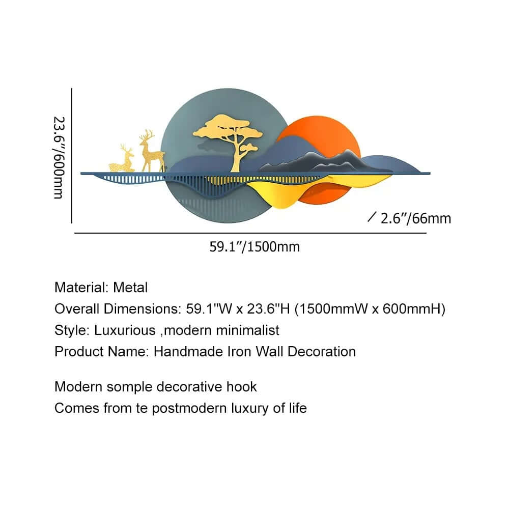 Metal Wall Art in Gold with Farmhouse Flair and Floral Motif