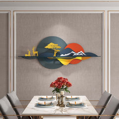 Metal Wall Art in Gold with Farmhouse Flair and Floral Motif