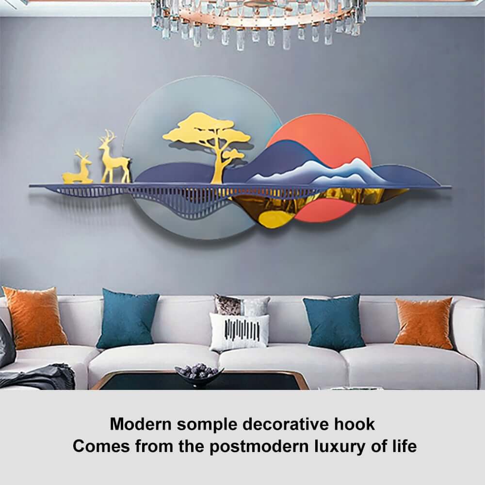 Metal Wall Art in Gold with Farmhouse Flair and Floral Motif