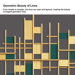 Metal Wall Art in Green and Blue Abstract Geometric Design