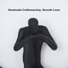 Metal Wall Art with Figural Design Round Frame Decor