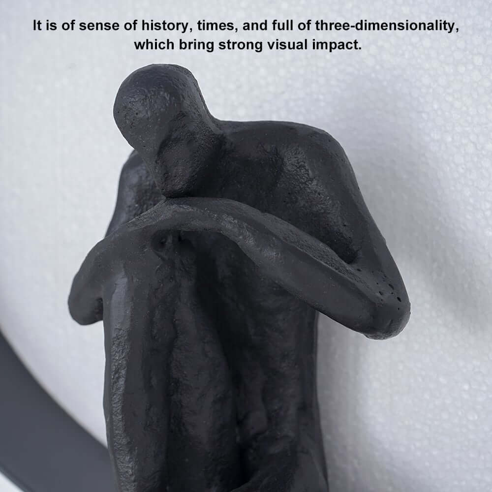 Metal Wall Art with Figural Design Round Frame Decor