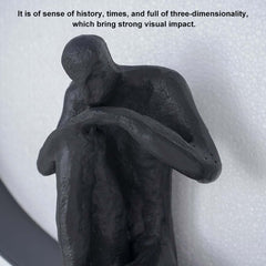 Metal Wall Art with Figural Design Round Frame Decor