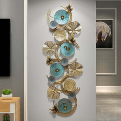 Metal Wall Art with Floral and Butterfly Design for Modern Home Decoration
