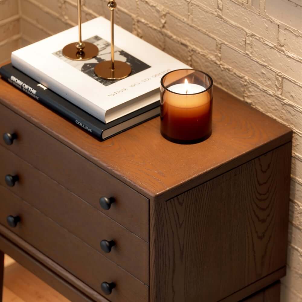 Mid-Century Modern Ash Wood Chest With 3 Drawers