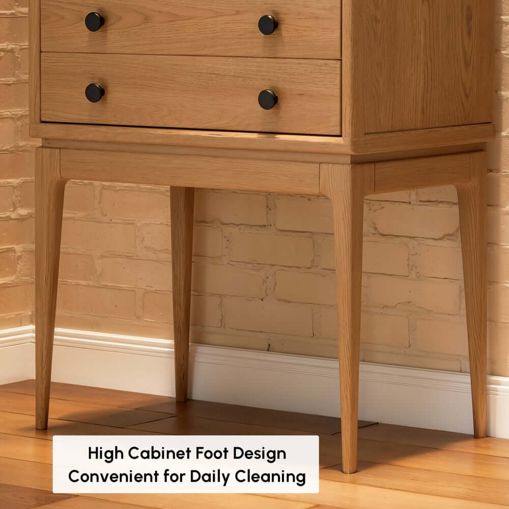 Mid-Century Modern Ash Wood Chest With 3 Drawers