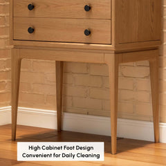 Mid-Century Modern Ash Wood Chest With 3 Drawers