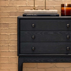 Mid-Century Modern Ash Wood Chest With 3 Drawers