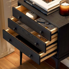 Mid-Century Modern Ash Wood Chest With 3 Drawers