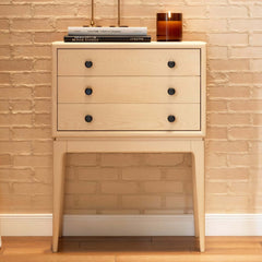 Mid-Century Modern Ash Wood Chest With 3 Drawers