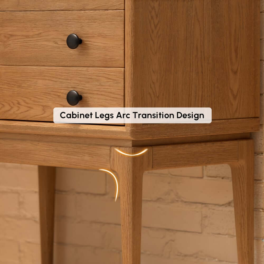 Mid-Century Modern Ash Wood Chest With 3 Drawers