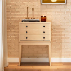 Mid-Century Modern Ash Wood Chest With 3 Drawers