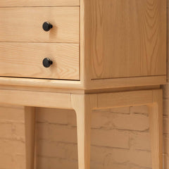 Mid-Century Modern Ash Wood Chest With 3 Drawers