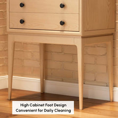 Mid-Century Modern Ash Wood Chest With 3 Drawers