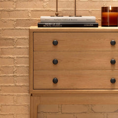 Mid-Century Modern Ash Wood Chest With 3 Drawers