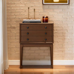 Mid-Century Modern Ash Wood Chest With 3 Drawers