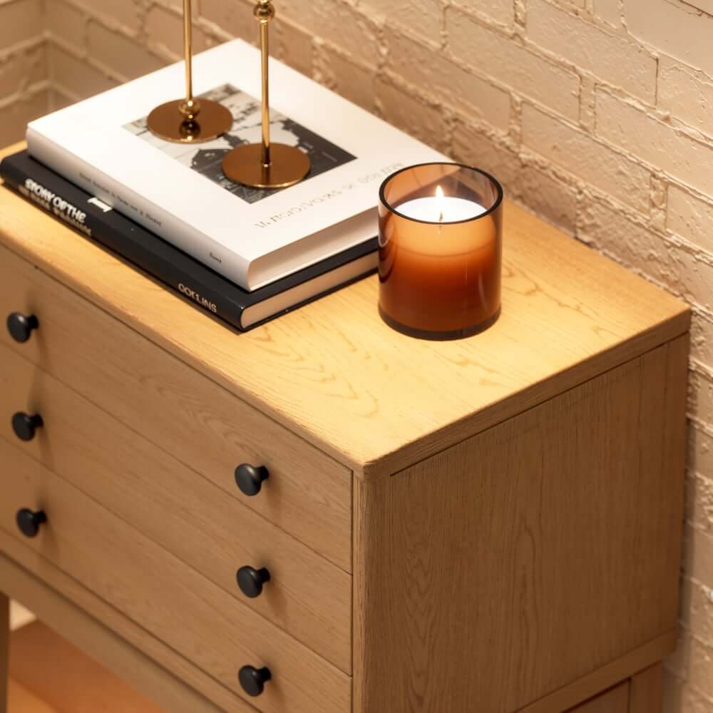 Mid-Century Modern Ash Wood Chest With 3 Drawers