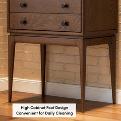 Mid-Century Modern Ash Wood Chest With 3 Drawers