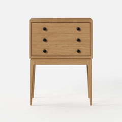 Mid-Century Modern Ash Wood Chest With 3 Drawers