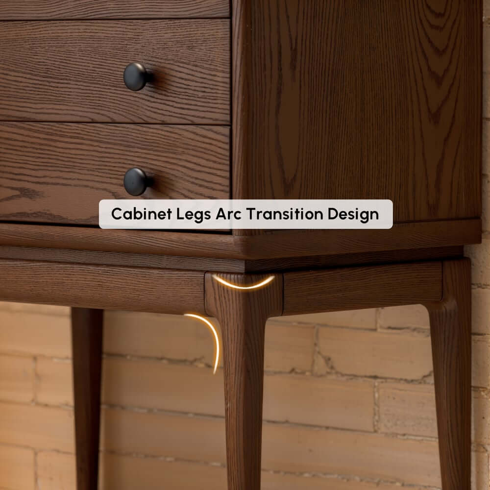 Mid-Century Modern Ash Wood Chest With 3 Drawers