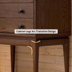 Mid-Century Modern Ash Wood Chest With 3 Drawers