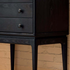 Mid-Century Modern Ash Wood Chest With 3 Drawers