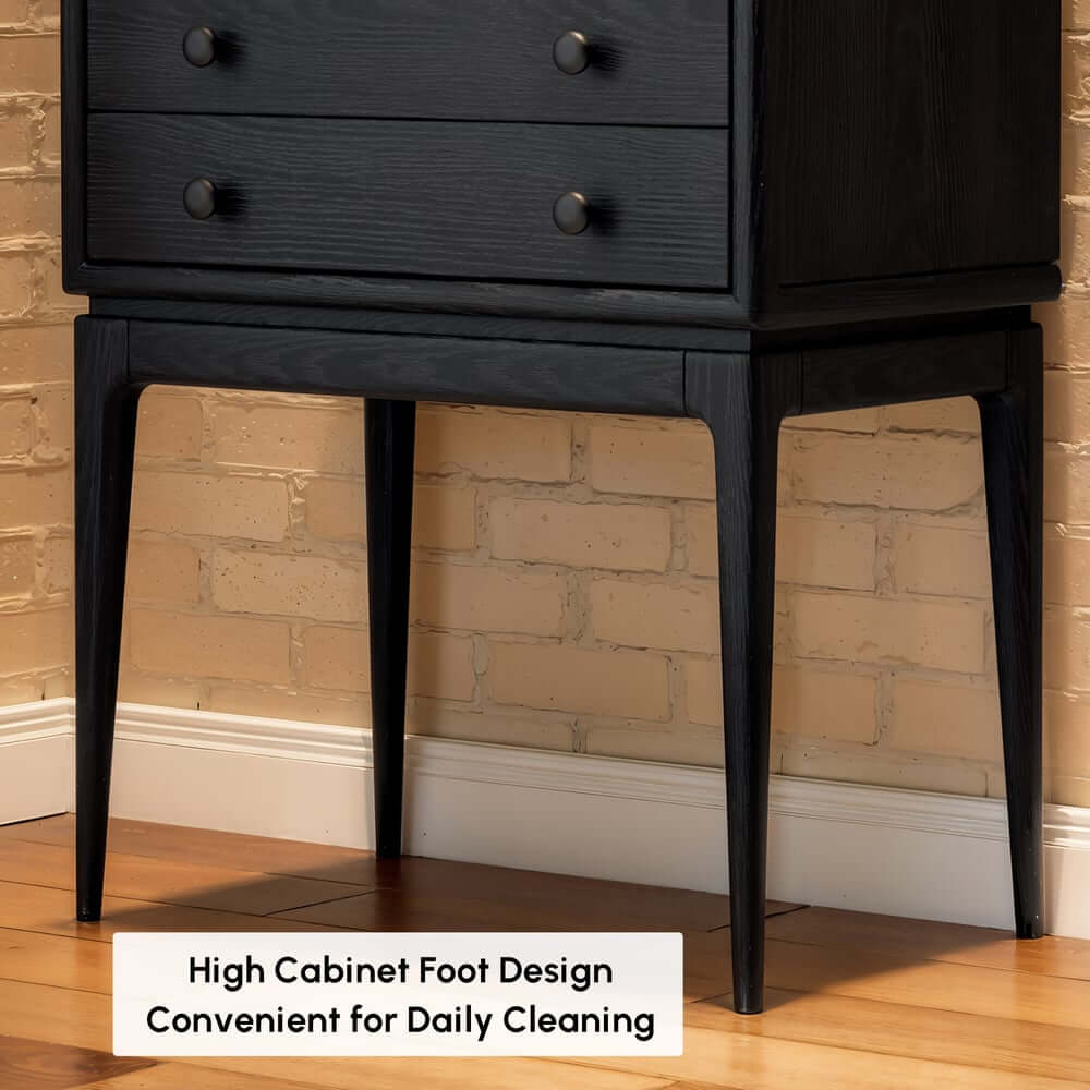 Mid-Century Modern Ash Wood Chest With 3 Drawers