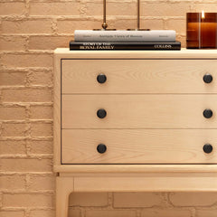 Mid-Century Modern Ash Wood Chest With 3 Drawers