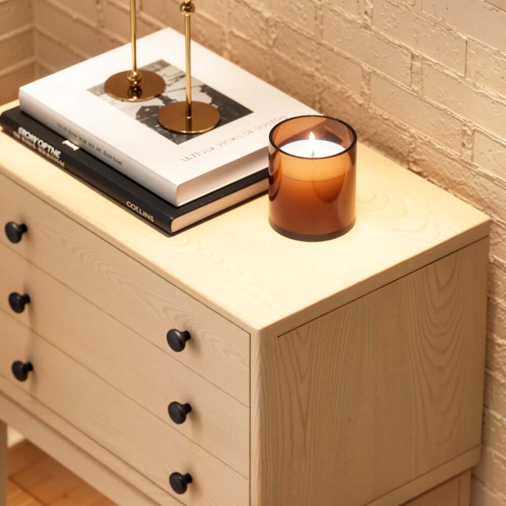 Mid-Century Modern Ash Wood Chest With 3 Drawers