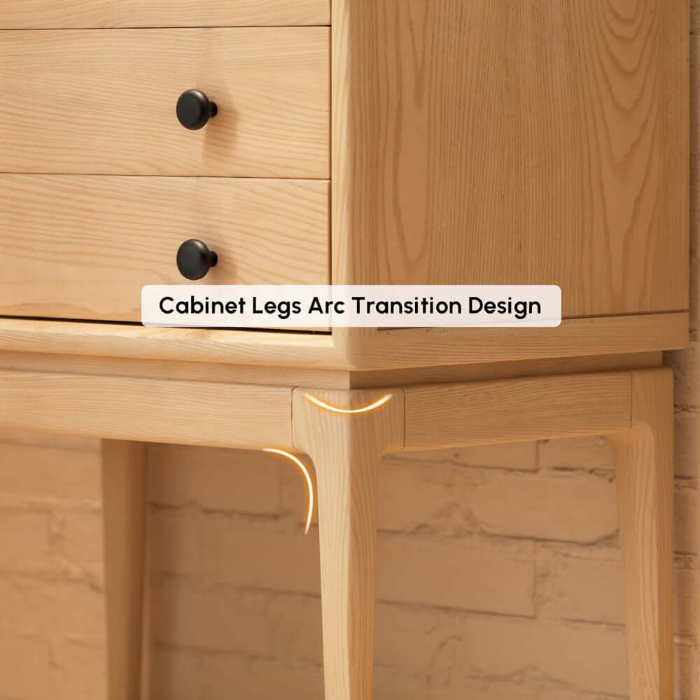 Mid-Century Modern Ash Wood Chest With 3 Drawers