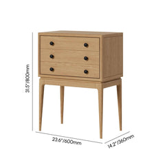 Mid-Century Modern Ash Wood Chest With 3 Drawers Dimensions