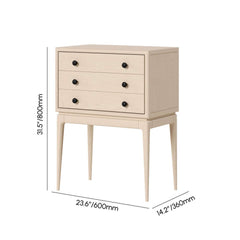 Mid-Century Modern Ash Wood Chest With 3 Drawers Dimensions