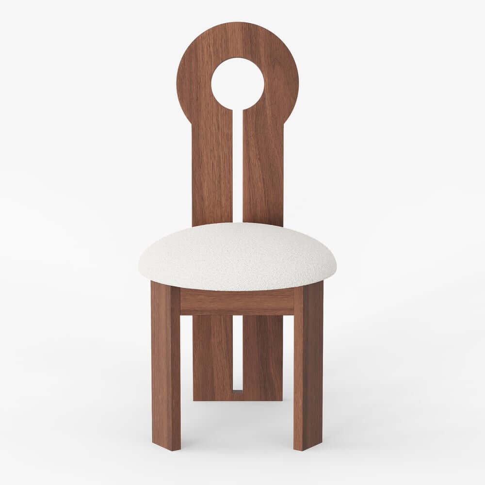 Mid-Century Modern Ash Wood High Back Side Chair