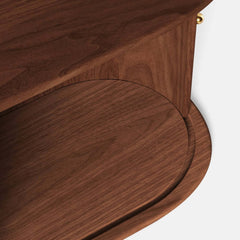 Mid-Century Modern Ash Wood TV Stand With Tambour Doors