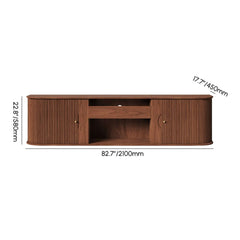 Mid-Century Modern Ash Wood TV Stand With Tambour Doors Dimensions