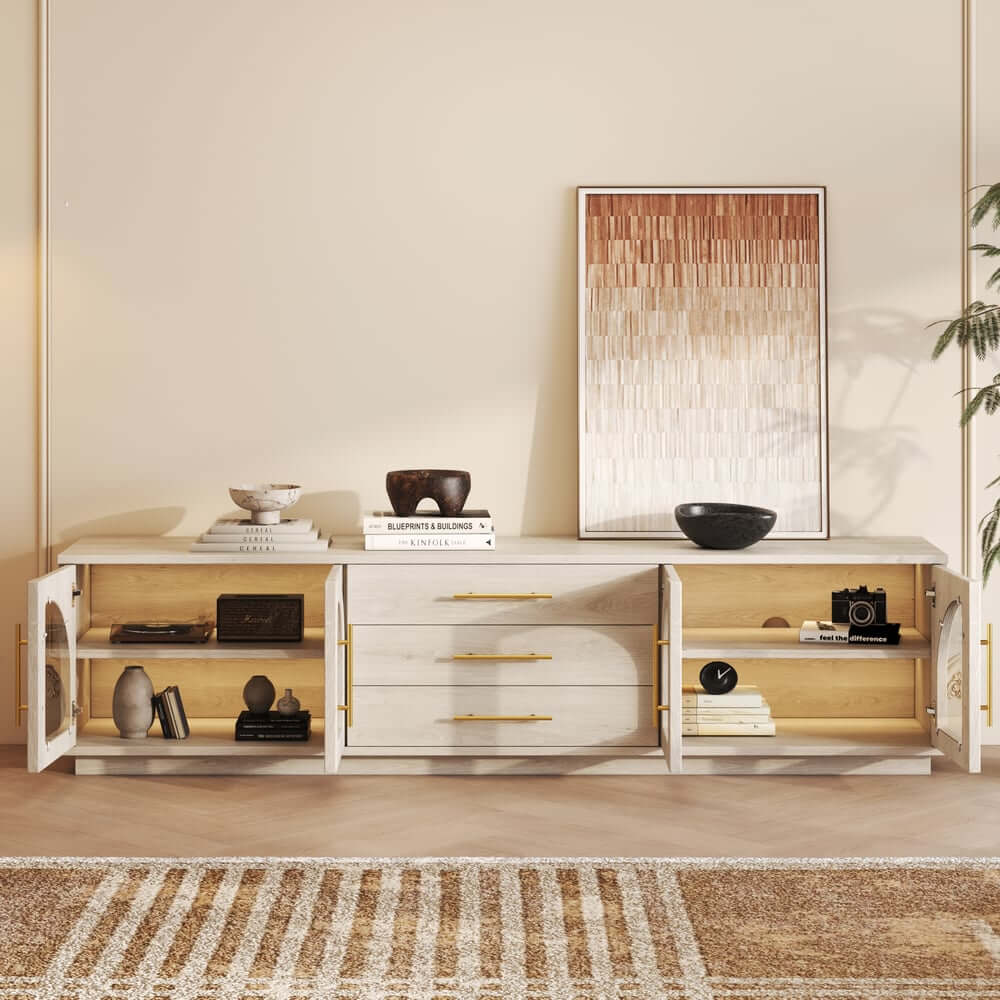Mid-Century Modern Black TV Stand & Coffee Table Set