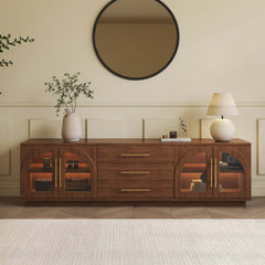 Mid-Century Modern Black TV Stand & Coffee Table Set