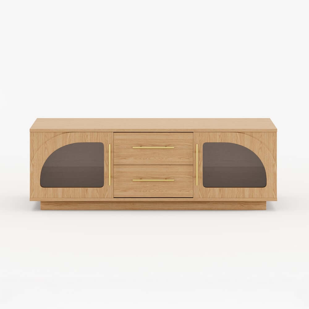 Mid-Century Modern Black TV Stand & Coffee Table Set