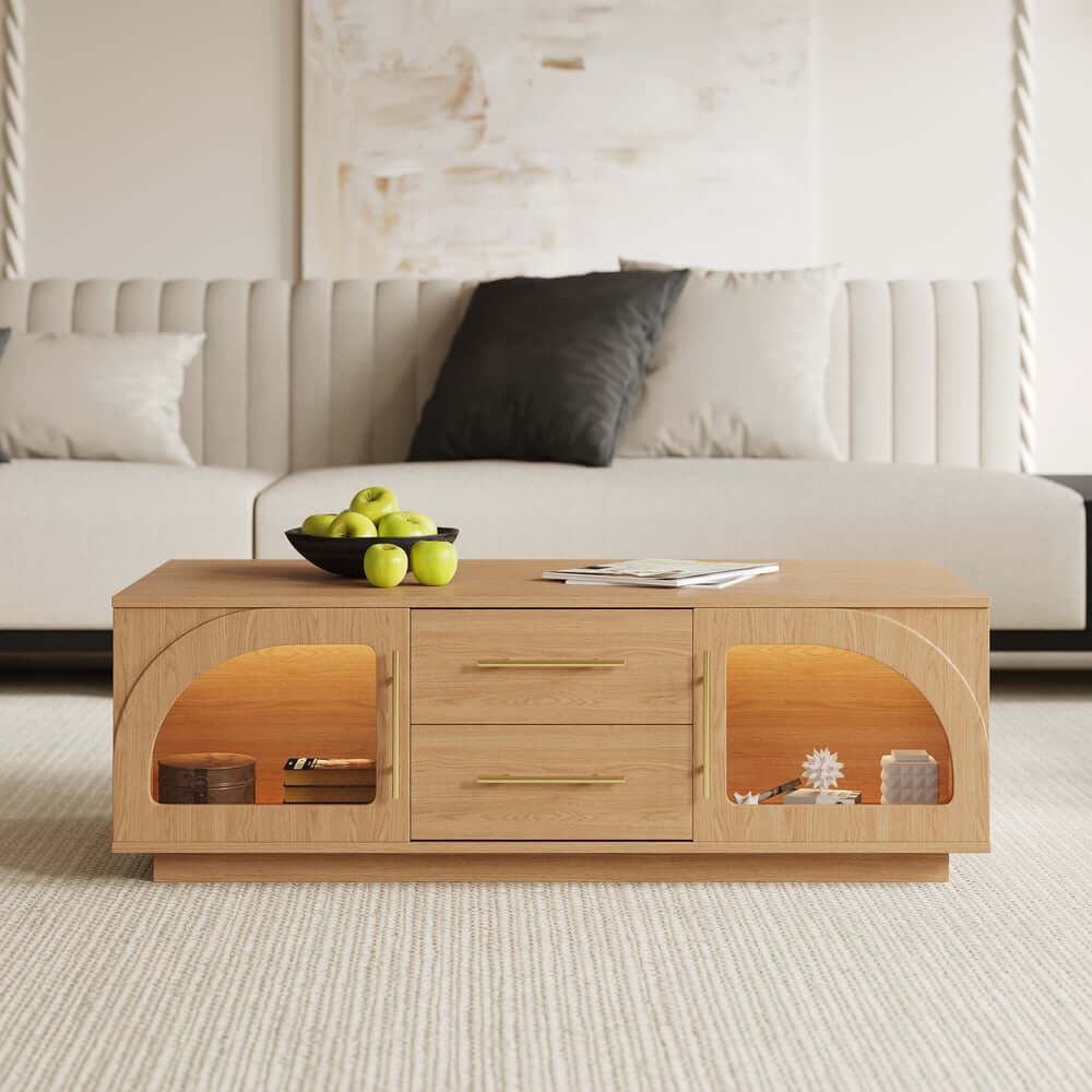 Mid-Century Modern Black TV Stand & Coffee Table Set