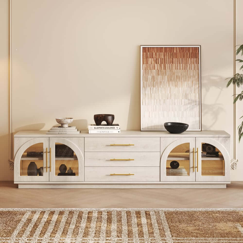 Mid-Century Modern Black TV Stand & Coffee Table Set