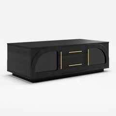 Mid-Century Modern Black TV Stand & Coffee Table Set