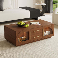 Mid-Century Modern Black TV Stand & Coffee Table Set