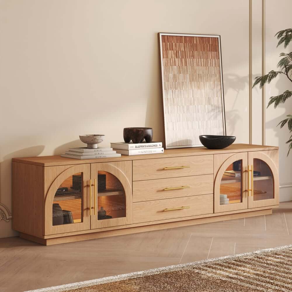 Mid-Century Modern Black TV Stand & Coffee Table Set