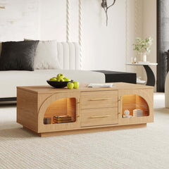 Mid-Century Modern Black TV Stand & Coffee Table Set