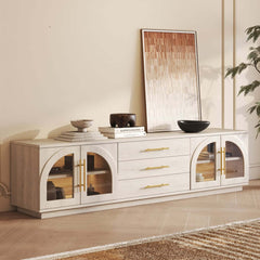 Mid-Century Modern Black TV Stand & Coffee Table Set