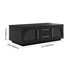 Mid-Century Modern Black TV Stand & Coffee Table Set Dimensions