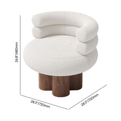 Mid-Century Modern Boucle Arm Chair with Swivel Base Dimensions