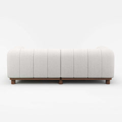 Mid-Century Modern Boucle Loveseat Sofa With Round Arms