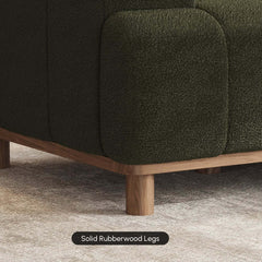 Mid-Century Modern Boucle Loveseat Sofa With Round Arms